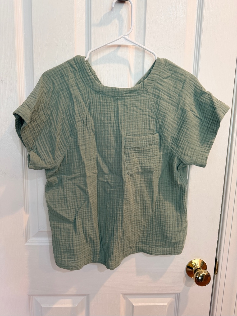 Women's MadewellRelaxed Gauze Short-Sleeve Top - Sage Green Size XS